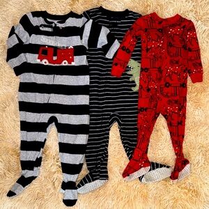 Carter's Fleece & Fitted Footies Pajamas Bundle of 3 - 18 months